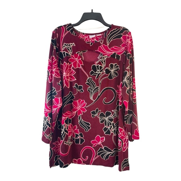 Plus Size Chico’s Print Keyhole Top size 4 - Picture 4 of 12